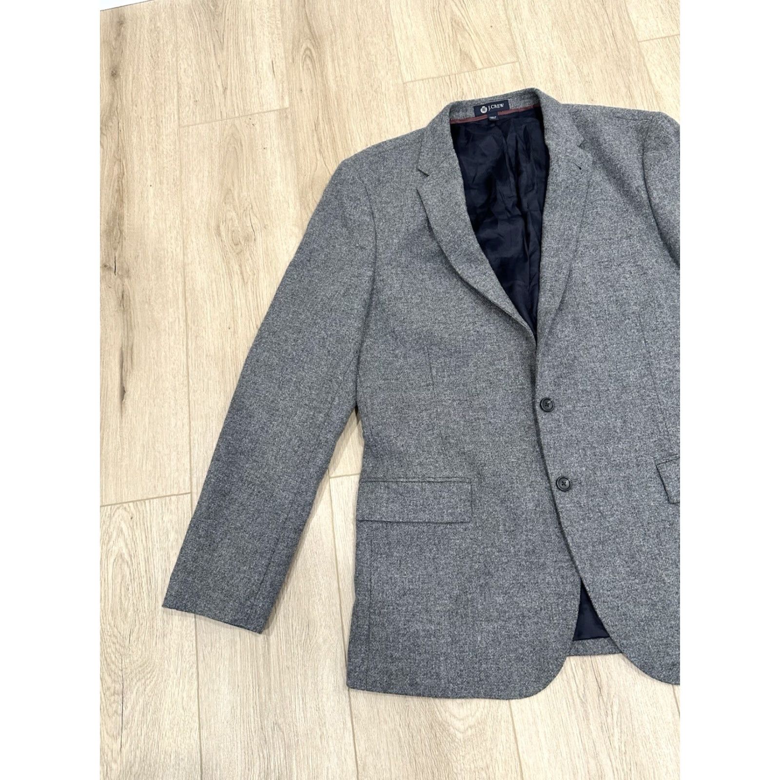 J.Crew J.Crew Sport Coat Blazer Mens Two Button Gray Yorkshire Tweed 44L Size 44R - 3 Thumbnail