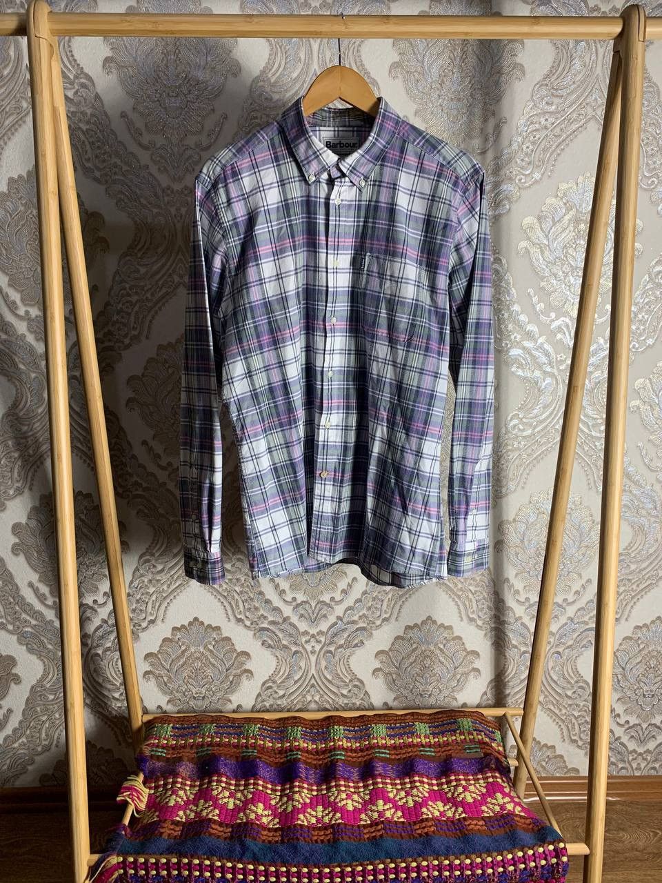 Barbour × Vintage VERY RARE BARBOUR FLANNEL SHIRT OXFORD CHECK ENGLAND STYLE Size US L / EU 52-54 / 3 - 1 Thumbnail