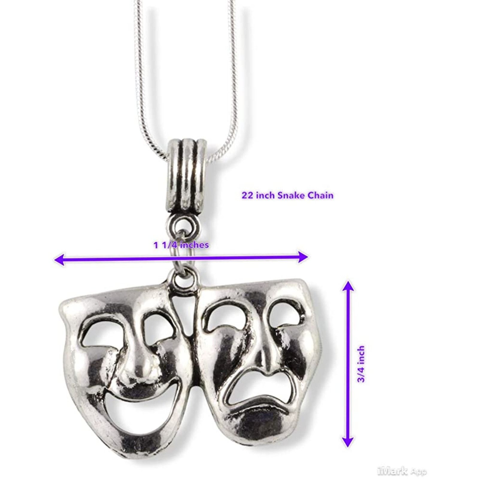 & Other Stories Thespian Necklace - Theater Jewelry Drama Masks Jewelry Size ONE SIZE - 2 Thumbnail
