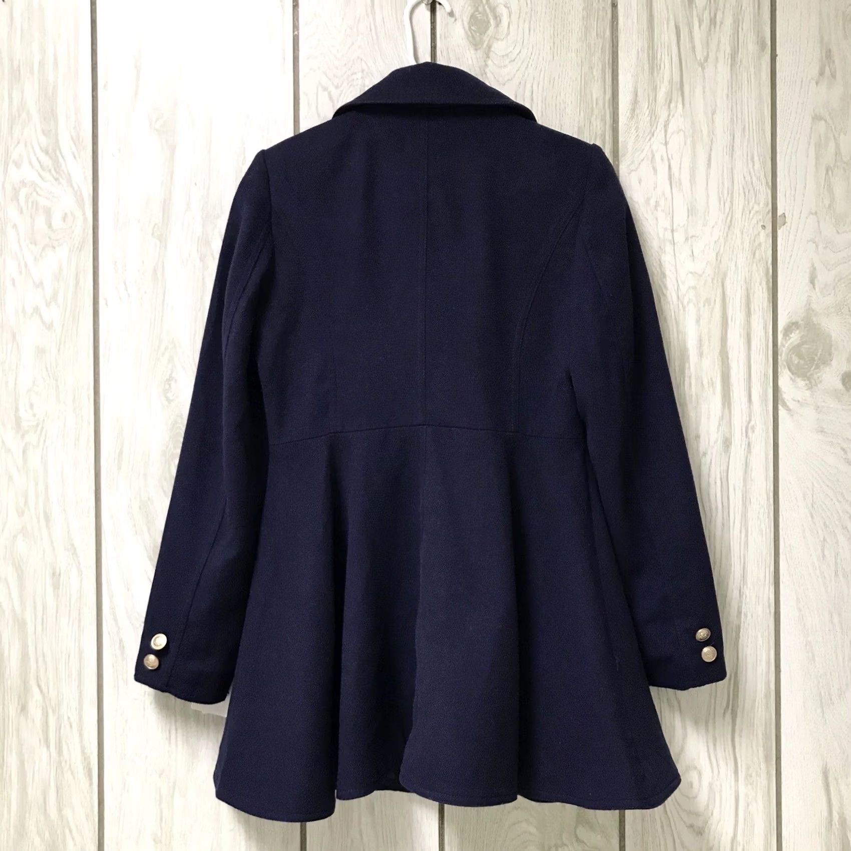 Esprit Esprit Women Indigo Blue Princess Knee Length Button-Up Trench Overcoat Jacket S Size S / US 4 / IT 40 - 2 Thumbnail