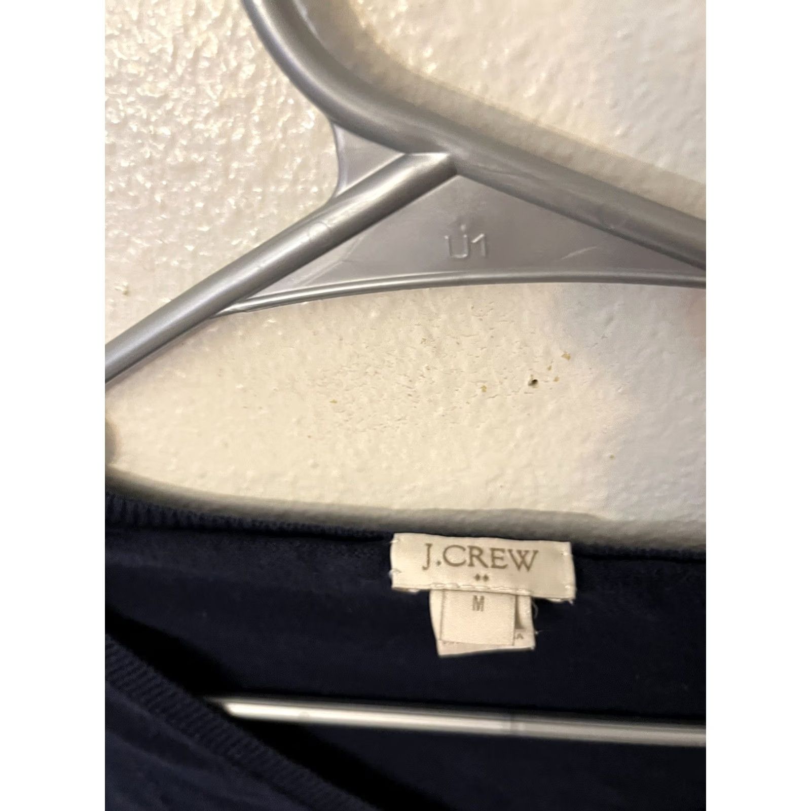 J.Crew J. Crew Navy Blue Cotton V-neck Long Sleeve Sweater Medium E8871 Size M / US 6-8 / IT 42-44 - 2 Thumbnail
