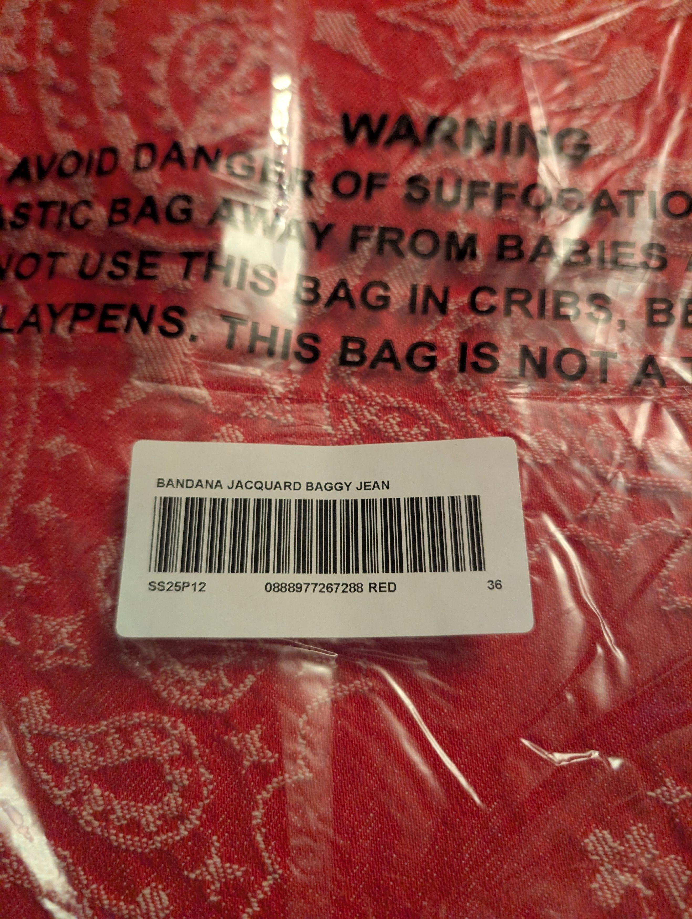 Supreme Supreme Bandana Jacquard Denim Red 36 SS25 Size US 36 / EU 52 - 5 Thumbnail