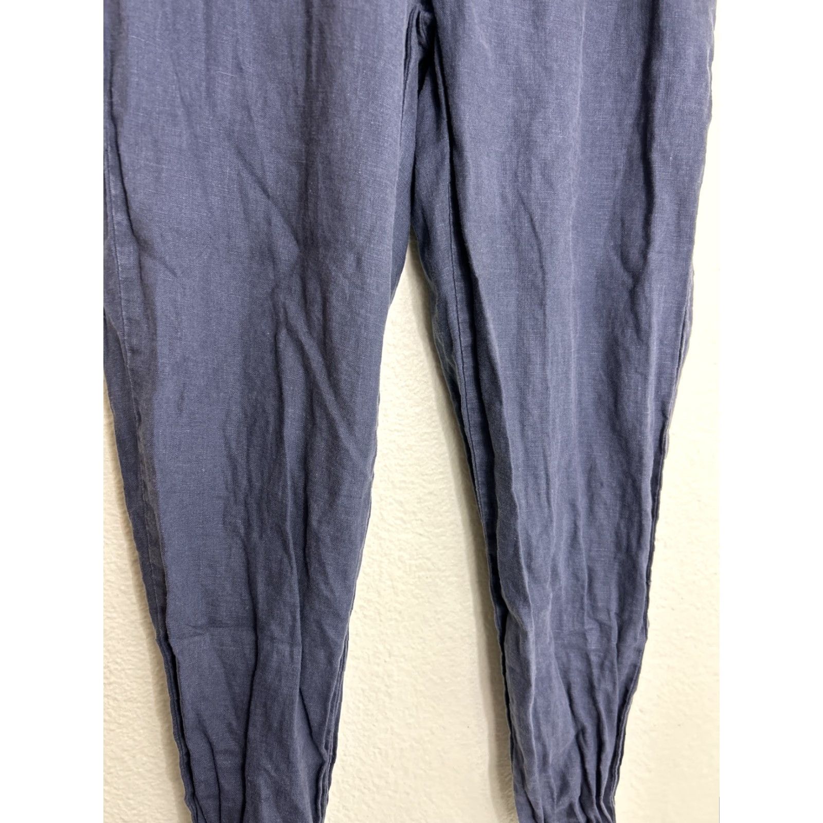 Saks Fifth Avenue VINTAGE Saks Fifth Avenue Womens Medium Blue Linen Joggers Drawstring 30x30 Size 32" / US 10 / IT 46 - 3 Thumbnail