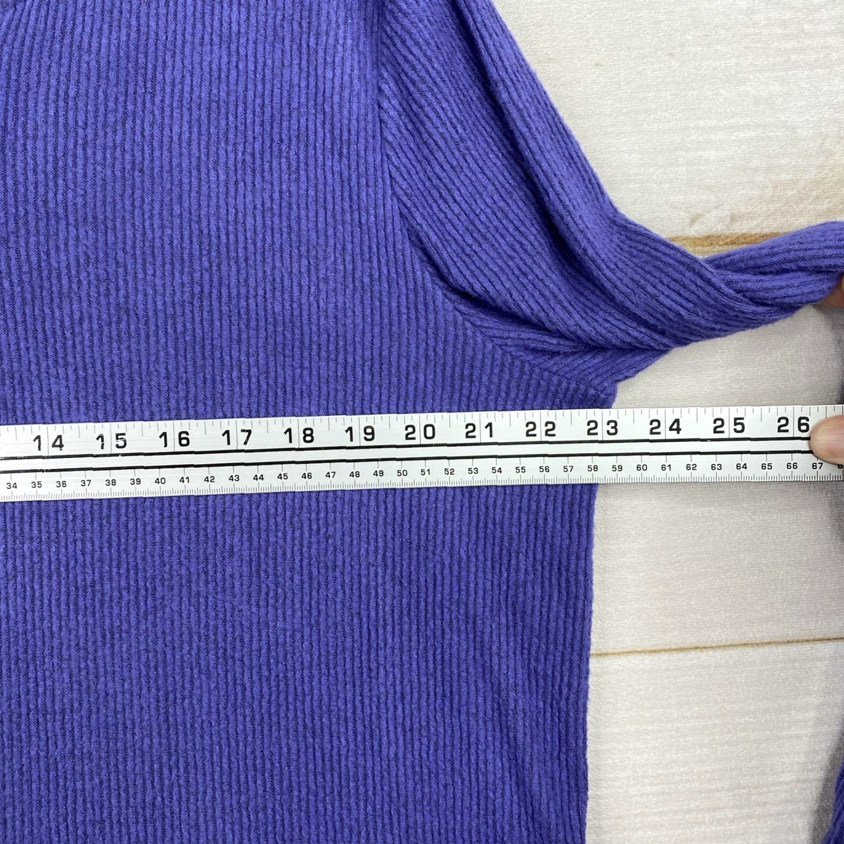 Market Market & Spruce Hoodie Women XXL Purple Knit Stretch Hooded Long Sleeve Ribbed Sweater Size XXL / US 16-18 / IT 52-54 - 8 Thumbnail