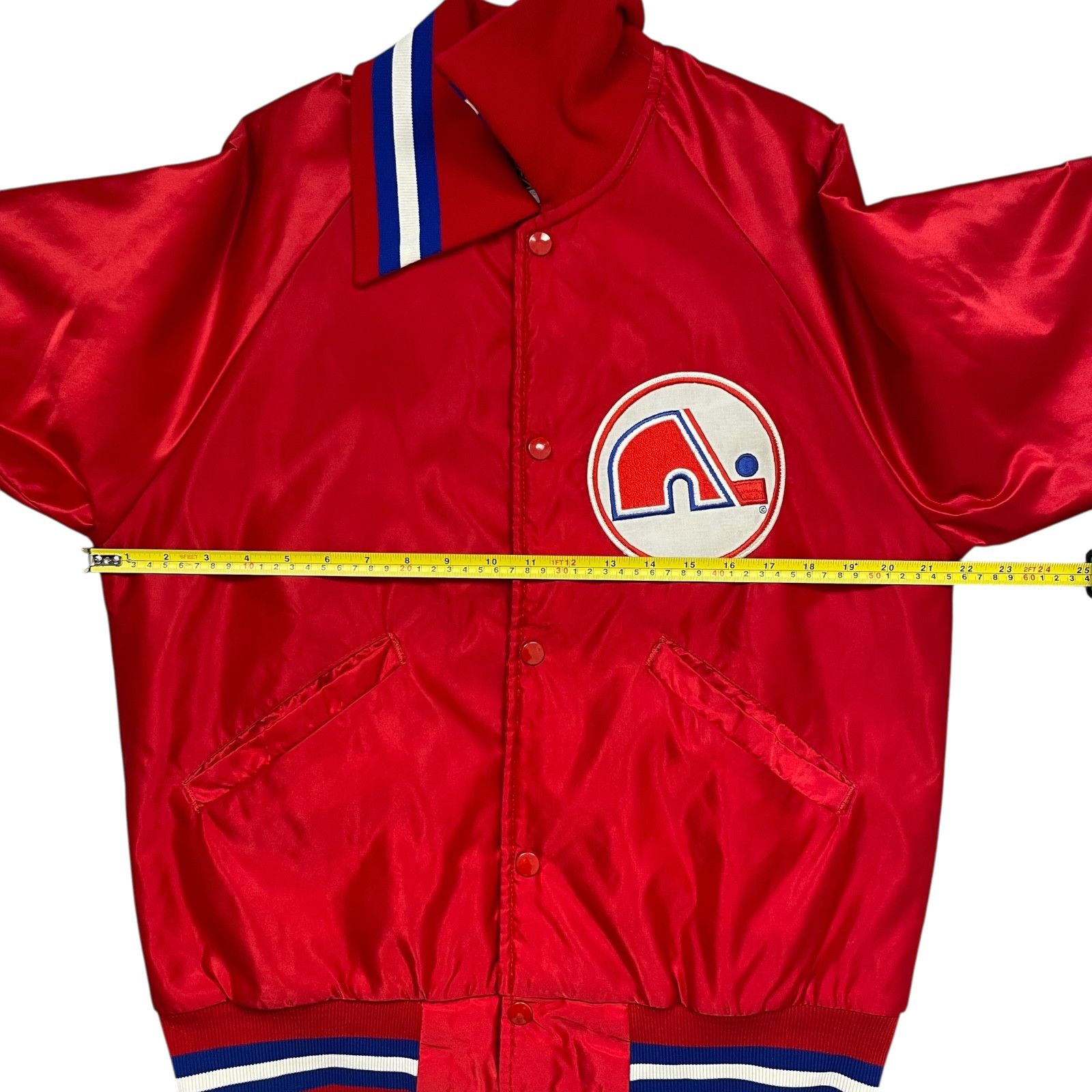 NHL RARE VTG 90s QUEBEC NORDIQUES STARTER SATIN JACKET COLLAR M Size US M / EU 48-50 / 2 - 8 Thumbnail