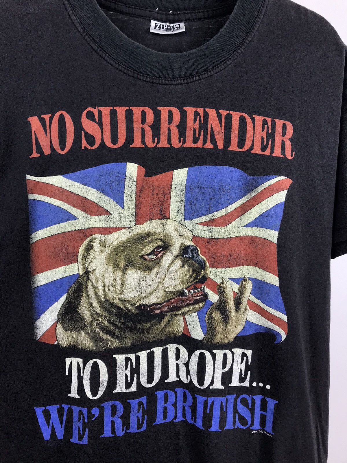 Vintage Vintage England Bulldog Faded Big Logo Tee No Sureender Size US XL / EU 56 / 4 - 2 Thumbnail