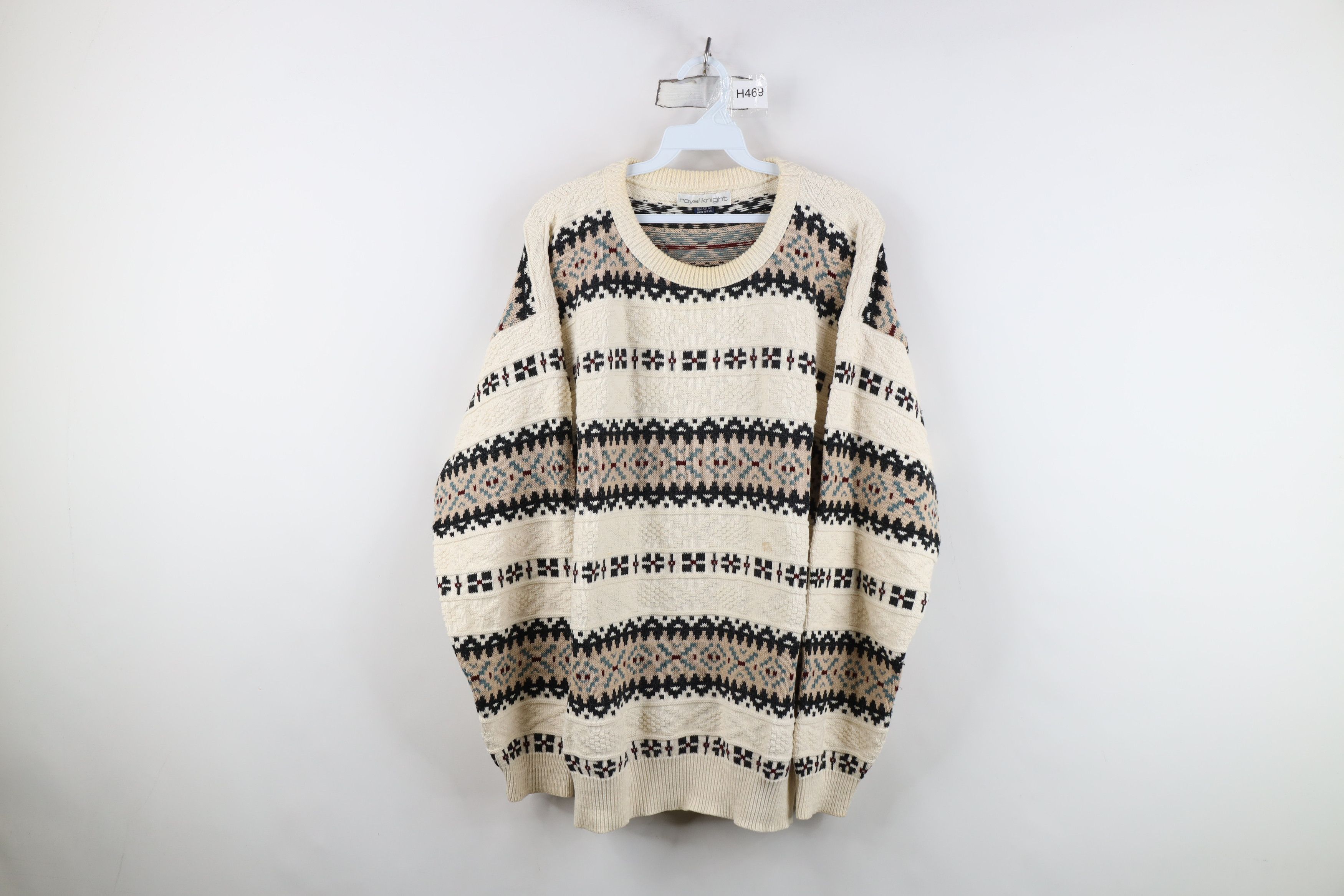 Vintage Vintage 90s Streetwear Cotton Fair Isle Knit Sweater USA Size US L / EU 52-54 / 3 - 1 Thumbnail