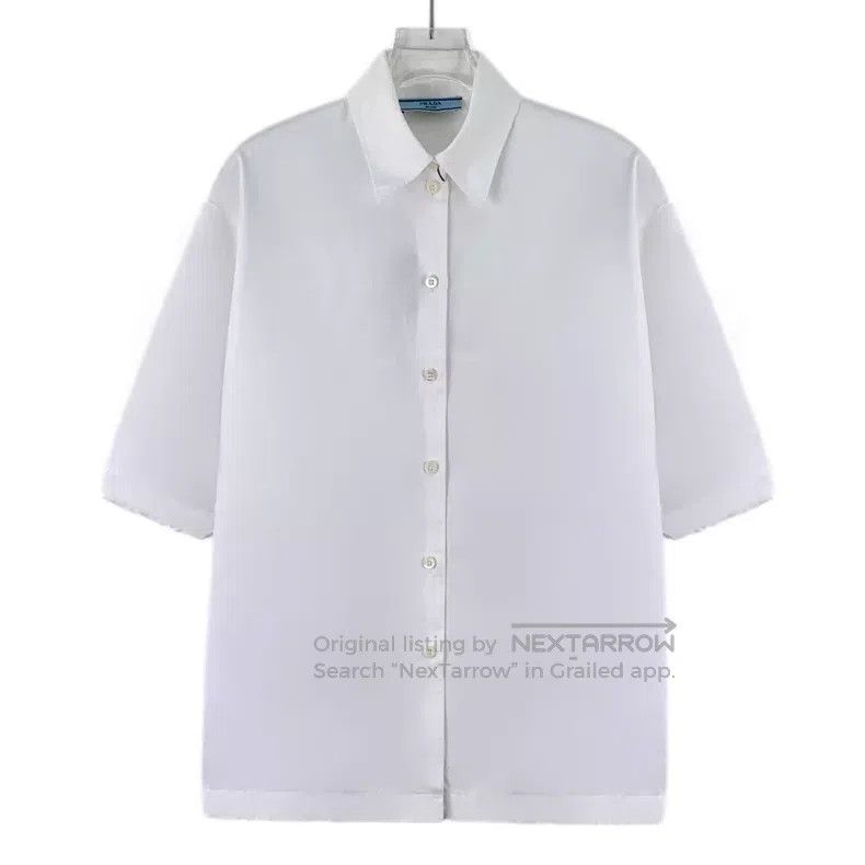 Prada Prada 23 white logo letter embroidery cotton lapel single- Size XXS / US 00 / IT 34 - 1 Thumbnail