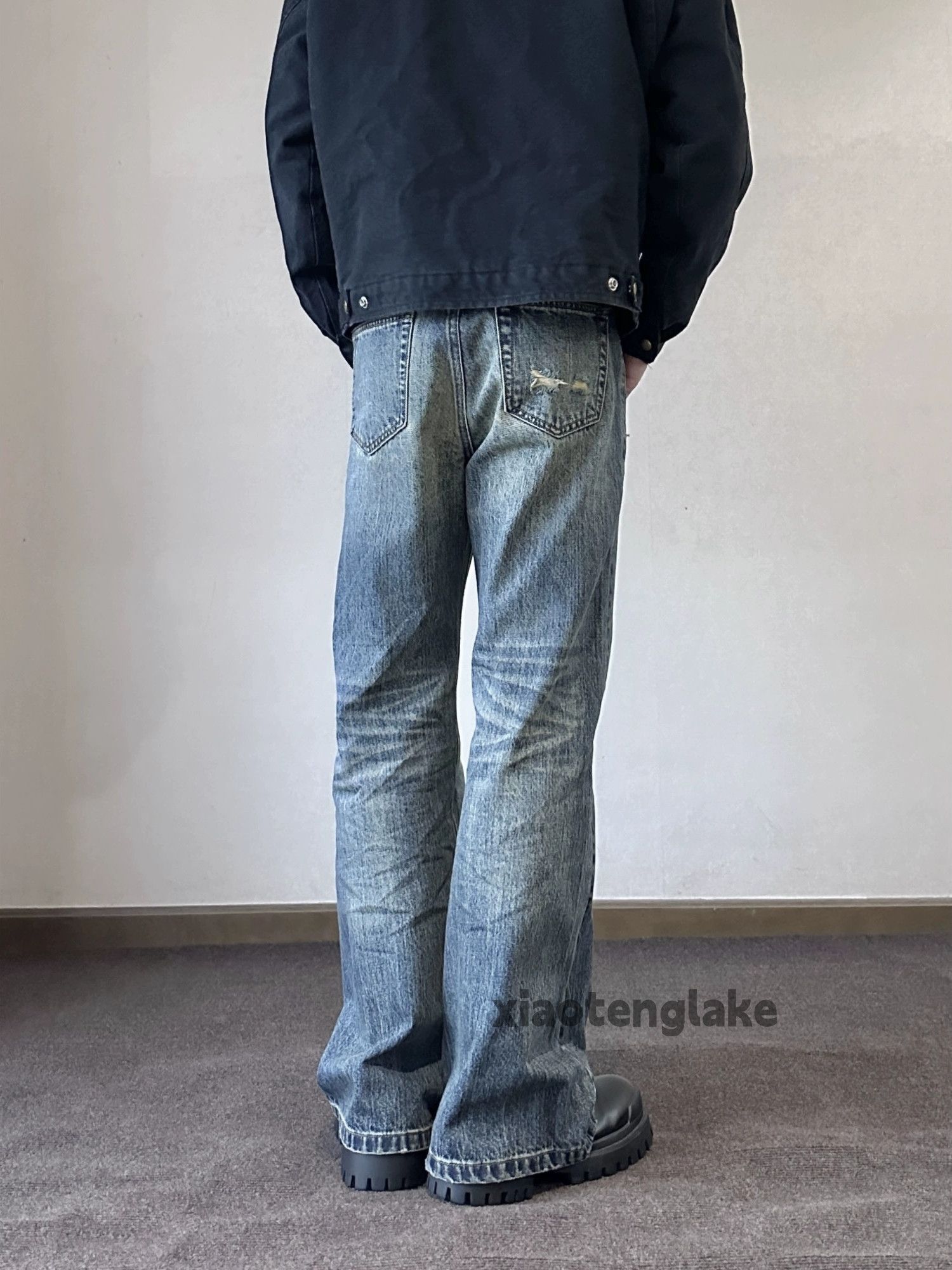 Jean × Vintage washed faded yuppie y2k cleanfit flared jeans Size US 32 / EU 48 - 2 Thumbnail