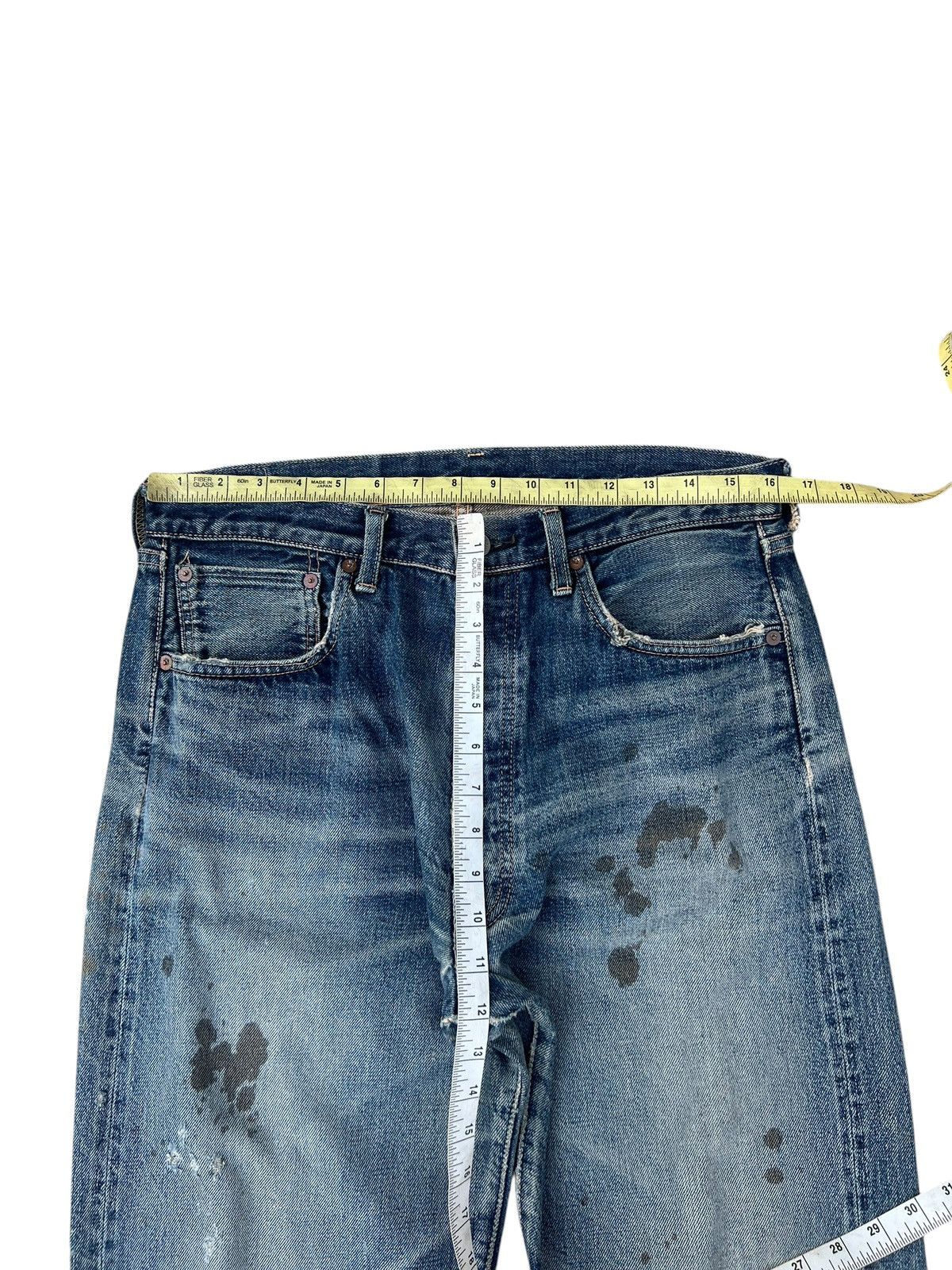 Levi's Vintage Clothing VTG 2002 Levi’s LVC Distress Denim Selvedge Jeans Trashed Size US 32 / EU 48 - 4 Thumbnail