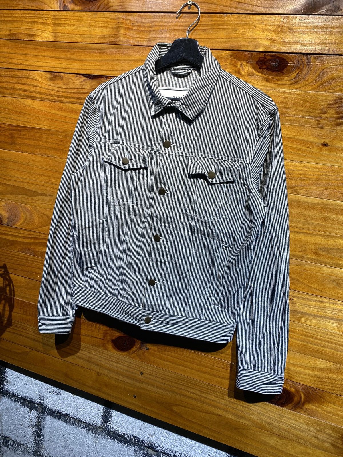 AMI Ami Alexandre Mattiussi Stripe Denim Jacket French Designer Size US M / EU 48-50 / 2 - 4 Thumbnail
