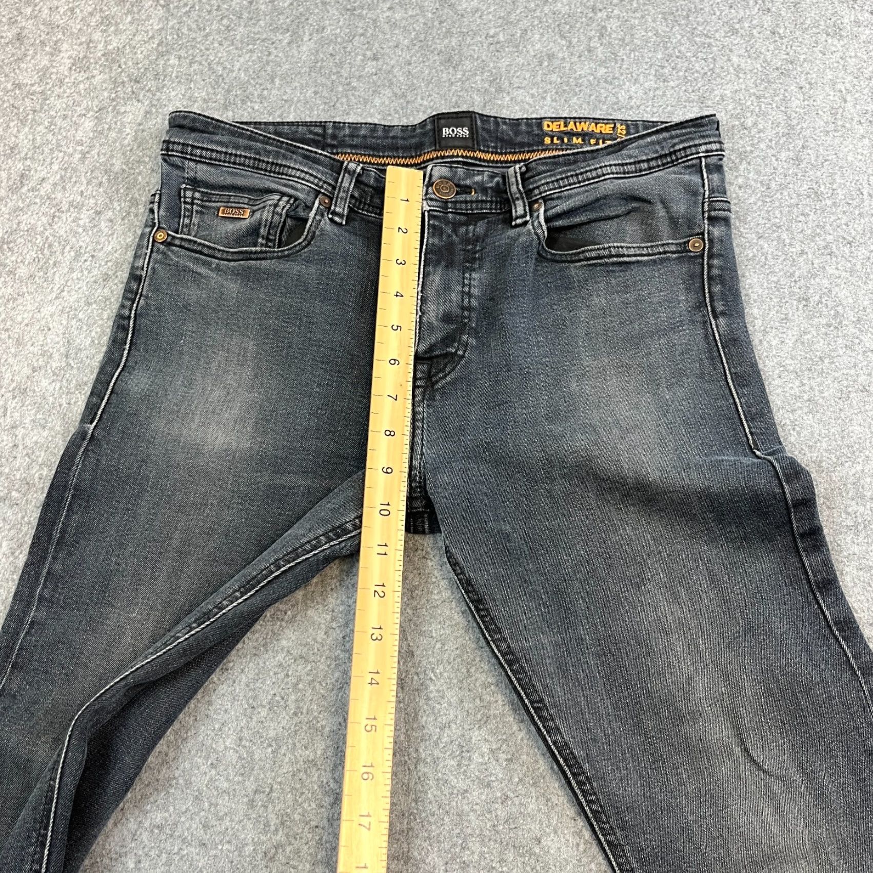 Hugo Boss HUGO BOSS Jeans Slim Delaware 32 Charcoal Wash Grey Stretch Denim 5-Pocket Mens Regular Size US 32 / EU 48 - 5 Thumbnail