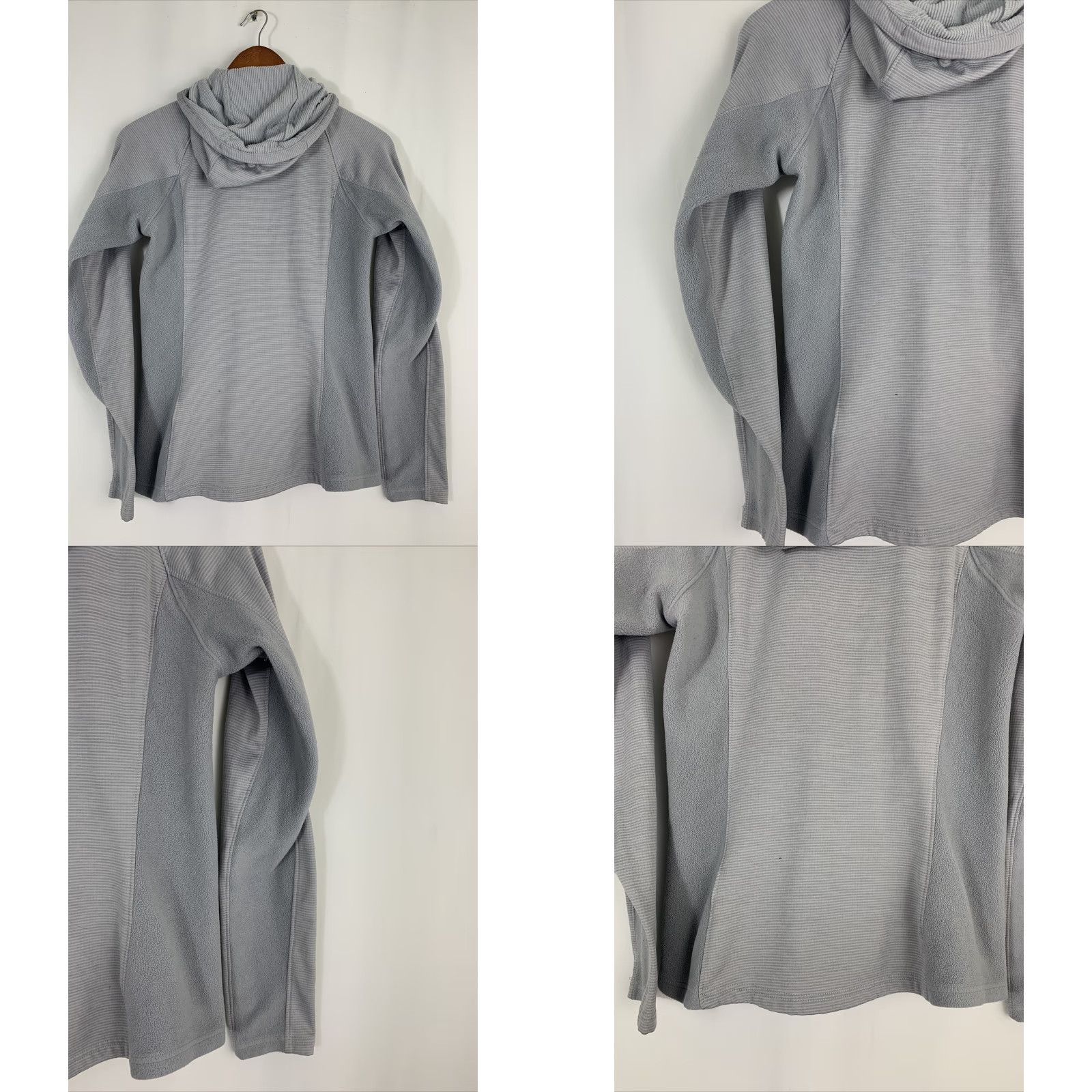 The North Face The North Face Hoodie Womens Small Gray Striped Full Zip Hooded Lightweight Pockets Activewear 100% Polyester** Size S / US 4 / IT 40 - 9 Thumbnail