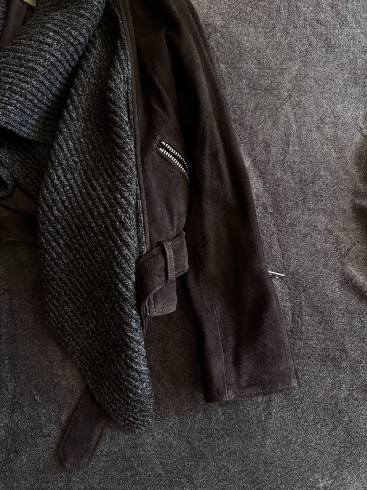 Allsaints All saints suede wrap biker brown jacket y2k NEW Size M / US 6-8 / IT 42-44 - 4 Thumbnail