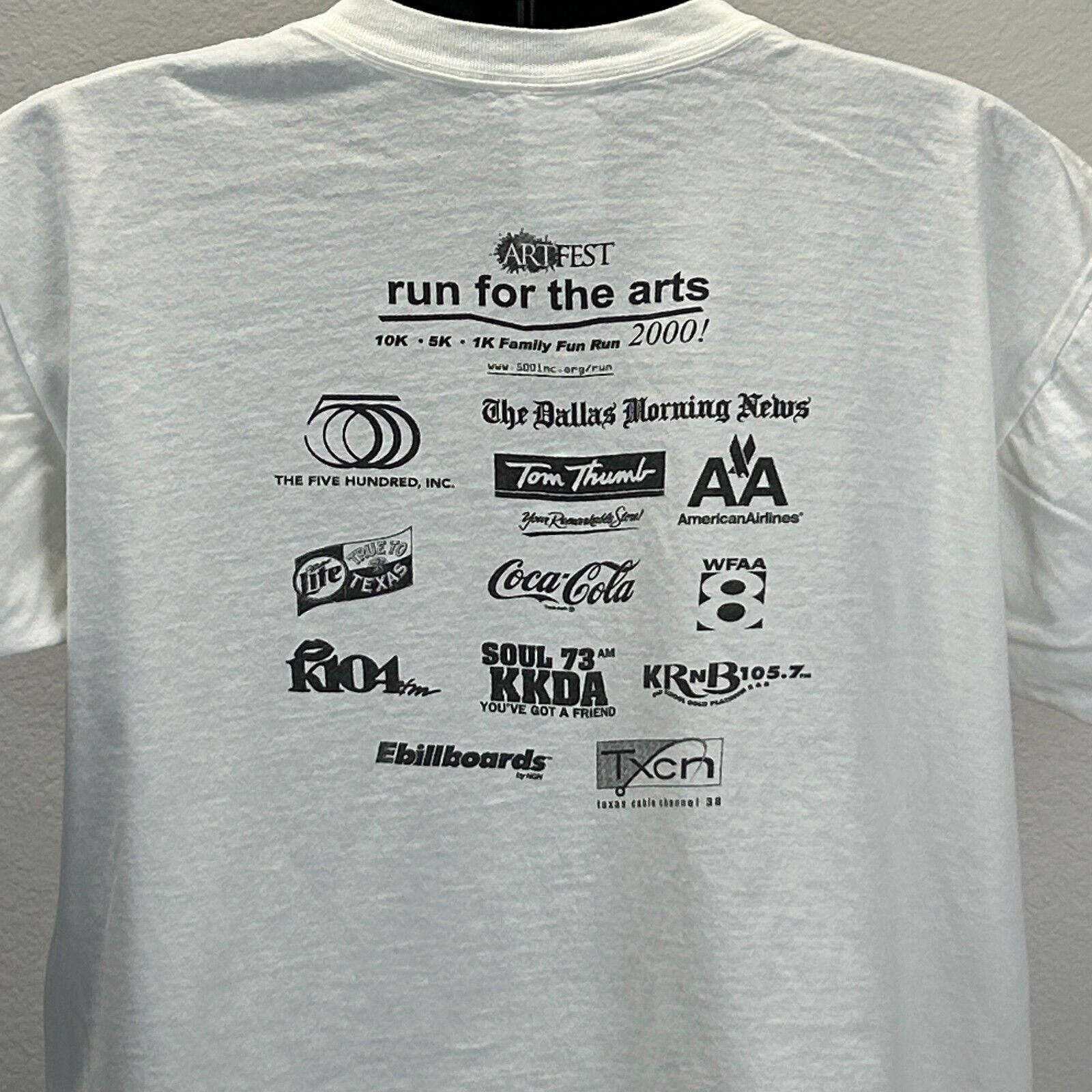 Fruit Of The Loom Vintage Run For The Arts T Shirt Dallas Texas Runner X-Large Size US XL / EU 56 / 4 - 10 Thumbnail