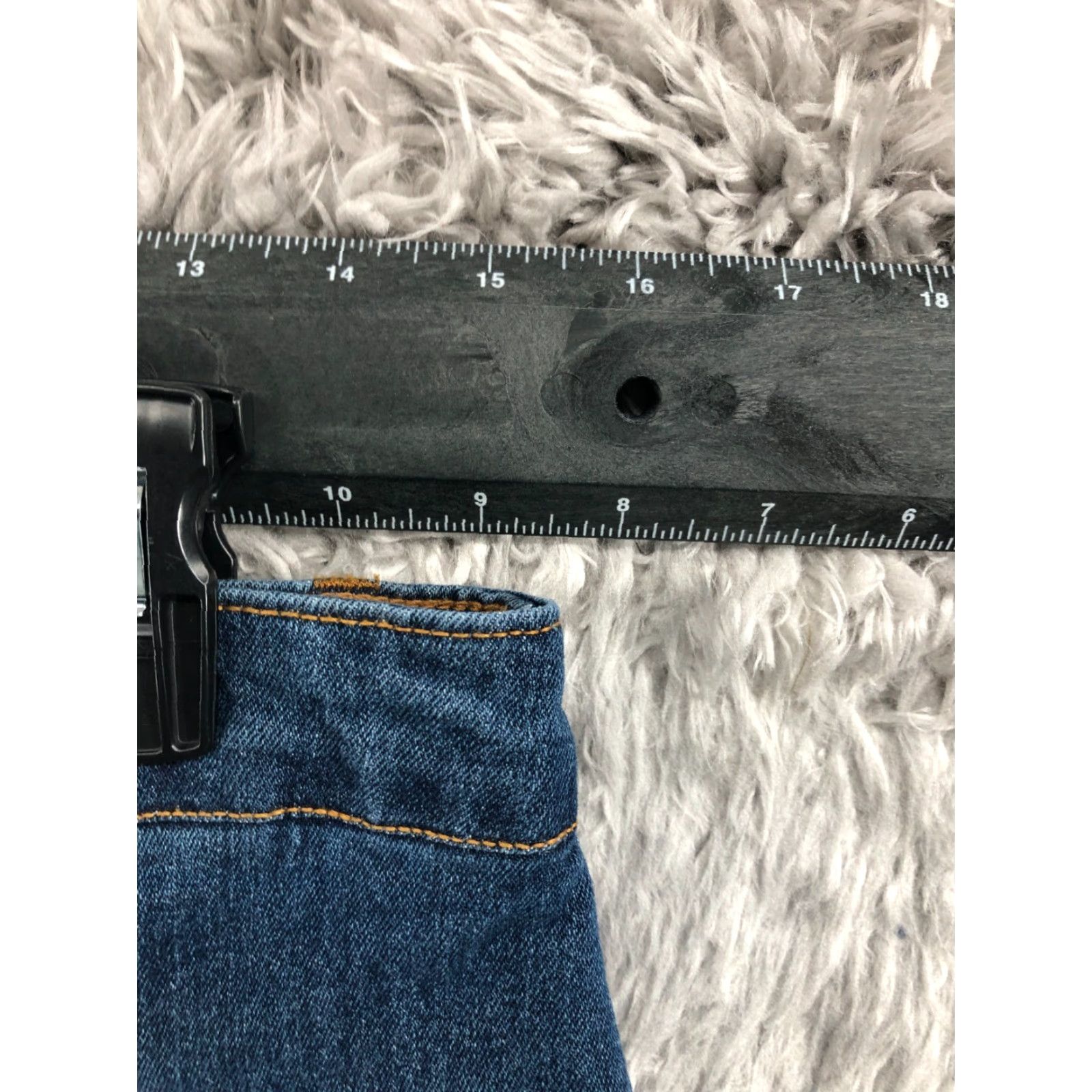 Vintage Highway Jeans Skirt A-Line Midi Womens L Blue Denim Slit Pockets Stretch Machine Washable Regular Size 36" / US 14 / IT 50 - 2 Thumbnail