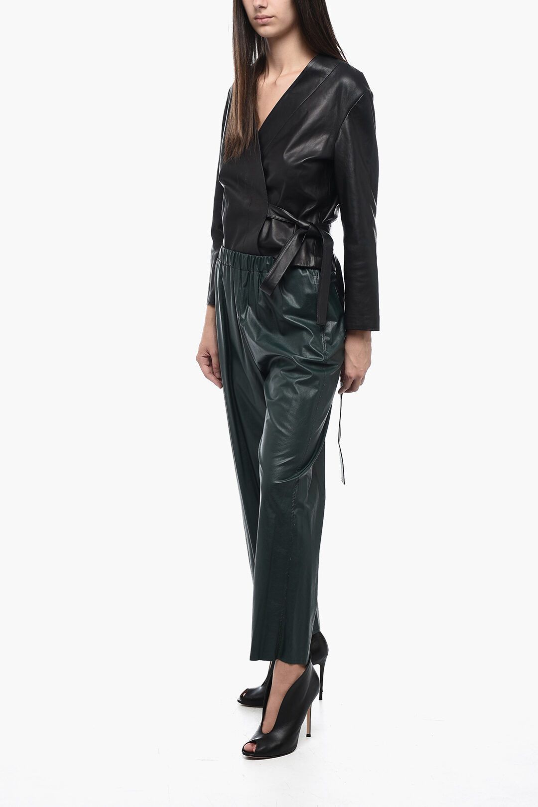 Maison Margiela og1mm1224 Eco Leather Pant in Green Size 28" / US 6 / IT 42 - 4 Thumbnail
