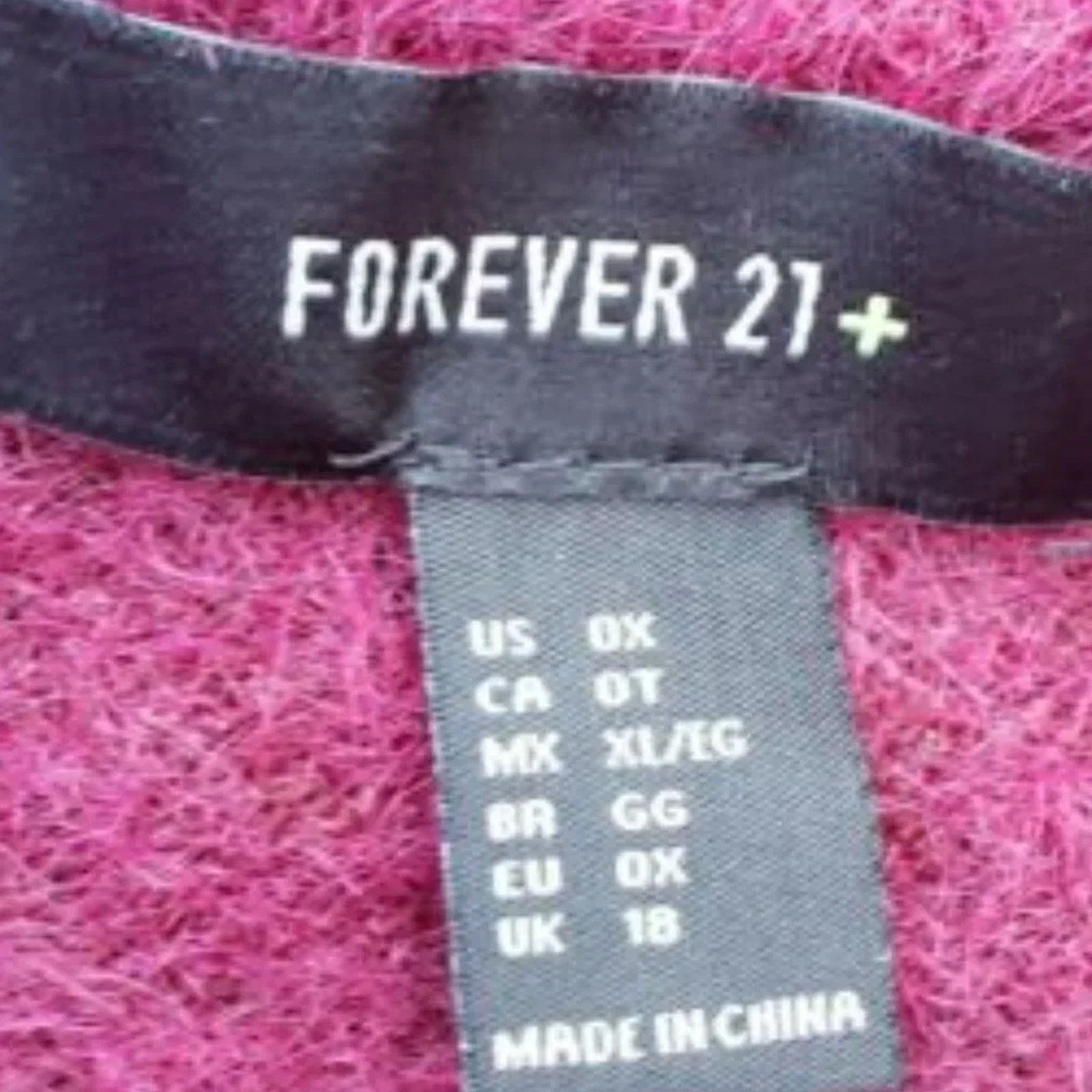 Forever 21 New Forever 21+ Womens 0X Burgundy Fuzzy Cowl Neck Sweater Size XL / US 12-14 / IT 48-50 - 3 Thumbnail
