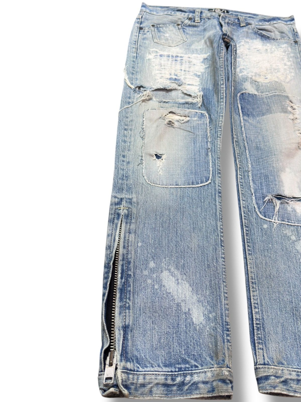 Hysteric Glamour Vintage RNA.Inc Ripped Grunge Zipper Leg Distressed Denim Size US 31 - 3 Thumbnail