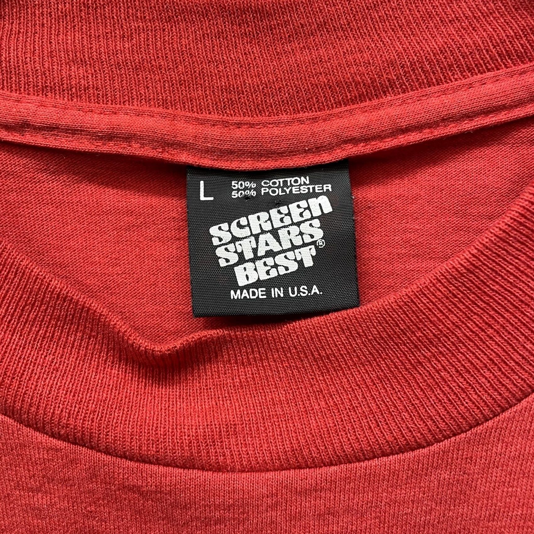 Vintage VTG Screen Stars Best T-Shirt Mens L Red Eagle Checkpoint USA Cotton Blend Shirt Size US L / EU 52-54 / 3 - 4 Thumbnail