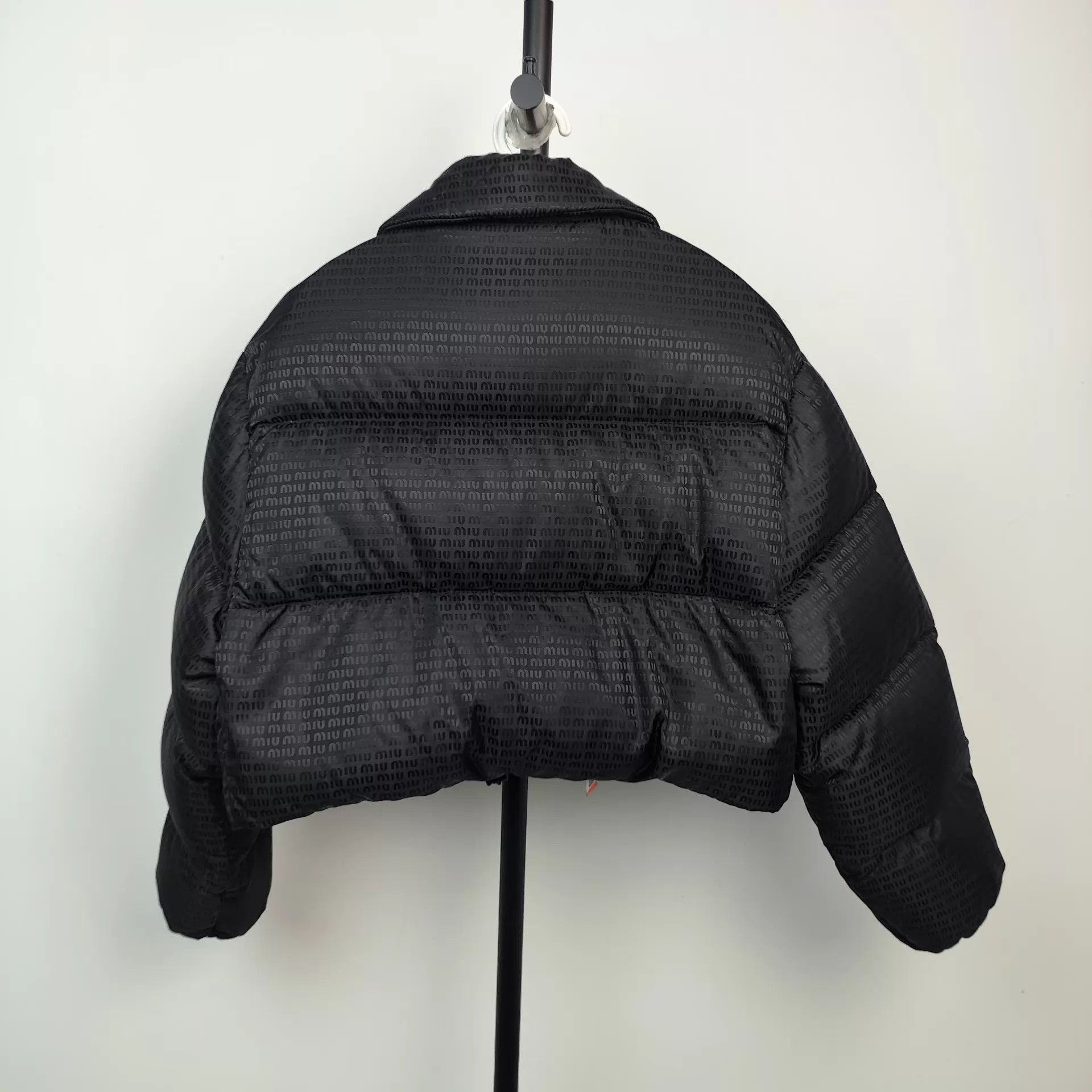 Miu Miu MIU MIU full print wide short puffer jacket women's black Size S / US 4 / IT 40 - 2 Thumbnail
