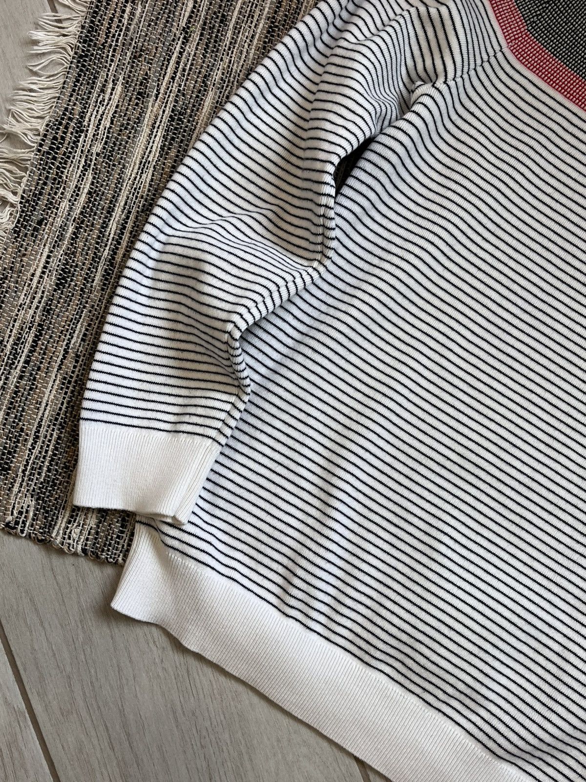 Designer × Hugo Luxury Hugo Sweater White Stripes Sweatshirt Hype Logo Y2K Size US L / EU 52-54 / 3 - 11 Thumbnail