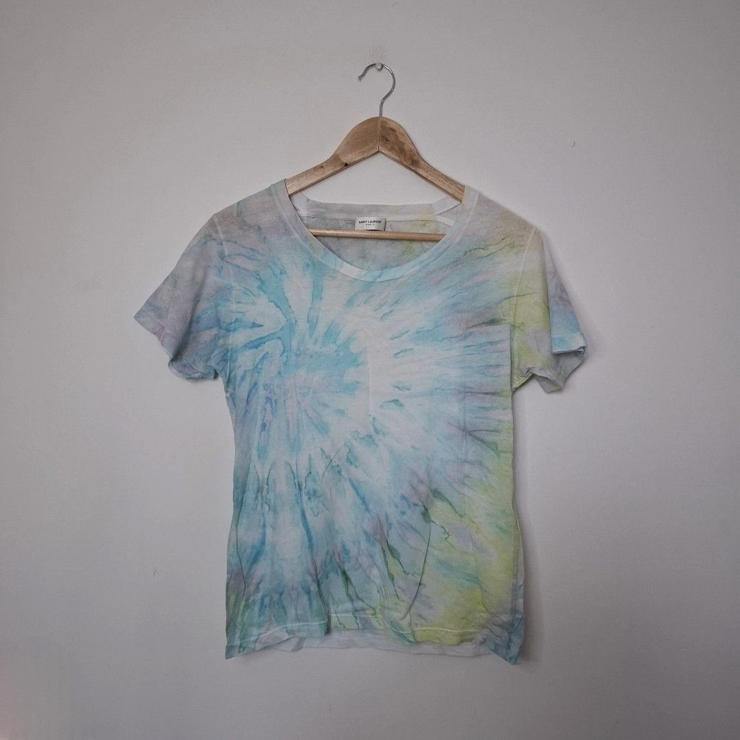 Saint Laurent Paris SAINT LAURENT Multicoloured Tie Dye Pullover Cotton T Shirt Size S / US 4 / IT 40 - 1 Thumbnail