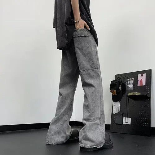 VIBE Gray Stacked Denim Jeans, Wide Leg Jeans, Flared Jeans Size US 33 - 4 Thumbnail
