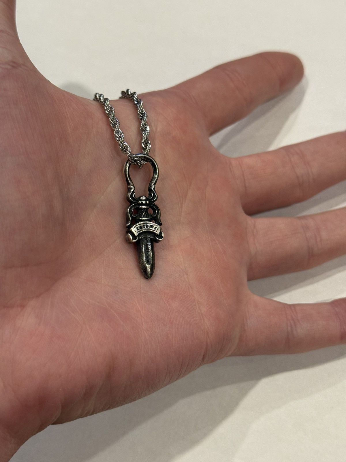 Chrome Hearts Chrome Hearts Dagger Pendant Silver Rope Chain Necklace 925 Size ONE SIZE - 1 Thumbnail