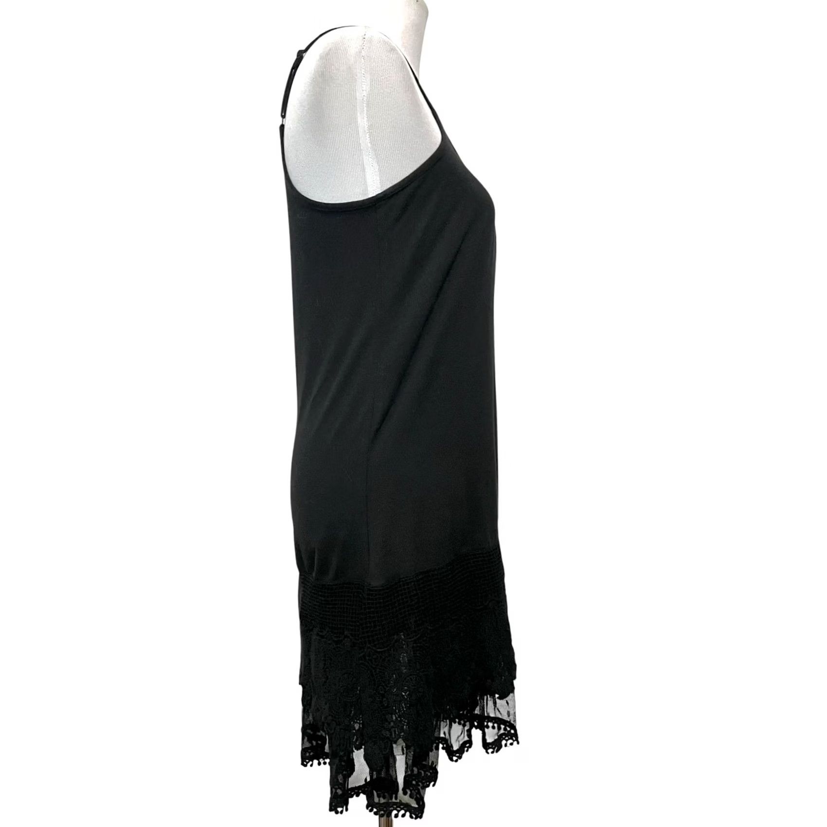 Vintage Winter Lennon Slip Dress Womens S Black Lace Trim Crochet Cami Adjustable Straps Size S / US 4 / IT 40 - 6 Thumbnail