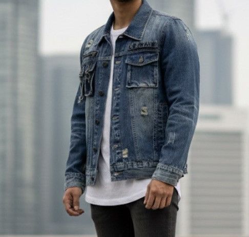 In The Attic In The Attic Cyberpunk Ripped Distressed Denim Jacket Size US M / EU 48-50 / 2 - 4 Thumbnail