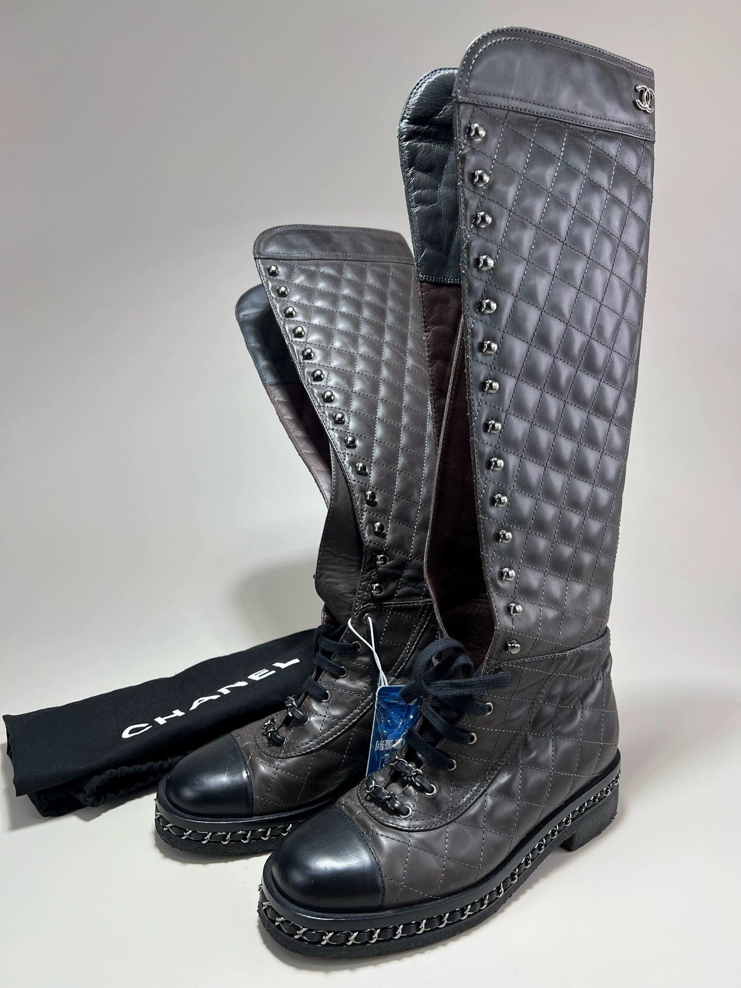 Chanel CHANEL quilted knee-high boots Size US 7.5 / IT 37.5 - 2 Thumbnail