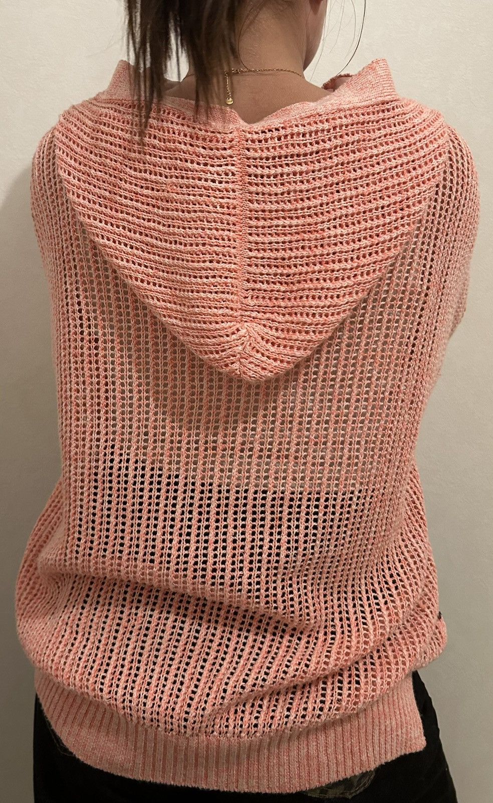 Roberto Collina Roberto Collina Pink Hooded Cardigan Open Knit Linen Size M Size M / US 6-8 / IT 42-44 - 5 Thumbnail