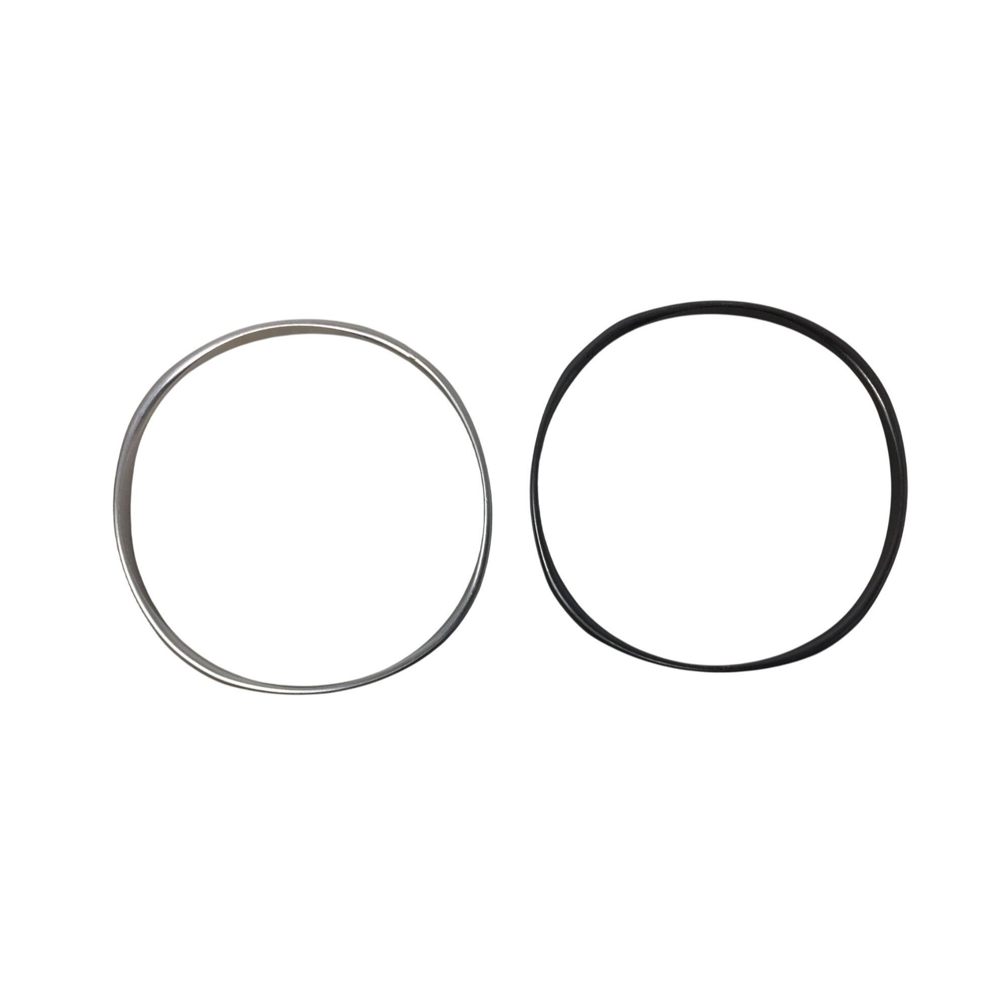 Other Pair of Women's Black and Silver tone Bangle Bracelets (2) Size ONE SIZE - 2 Thumbnail