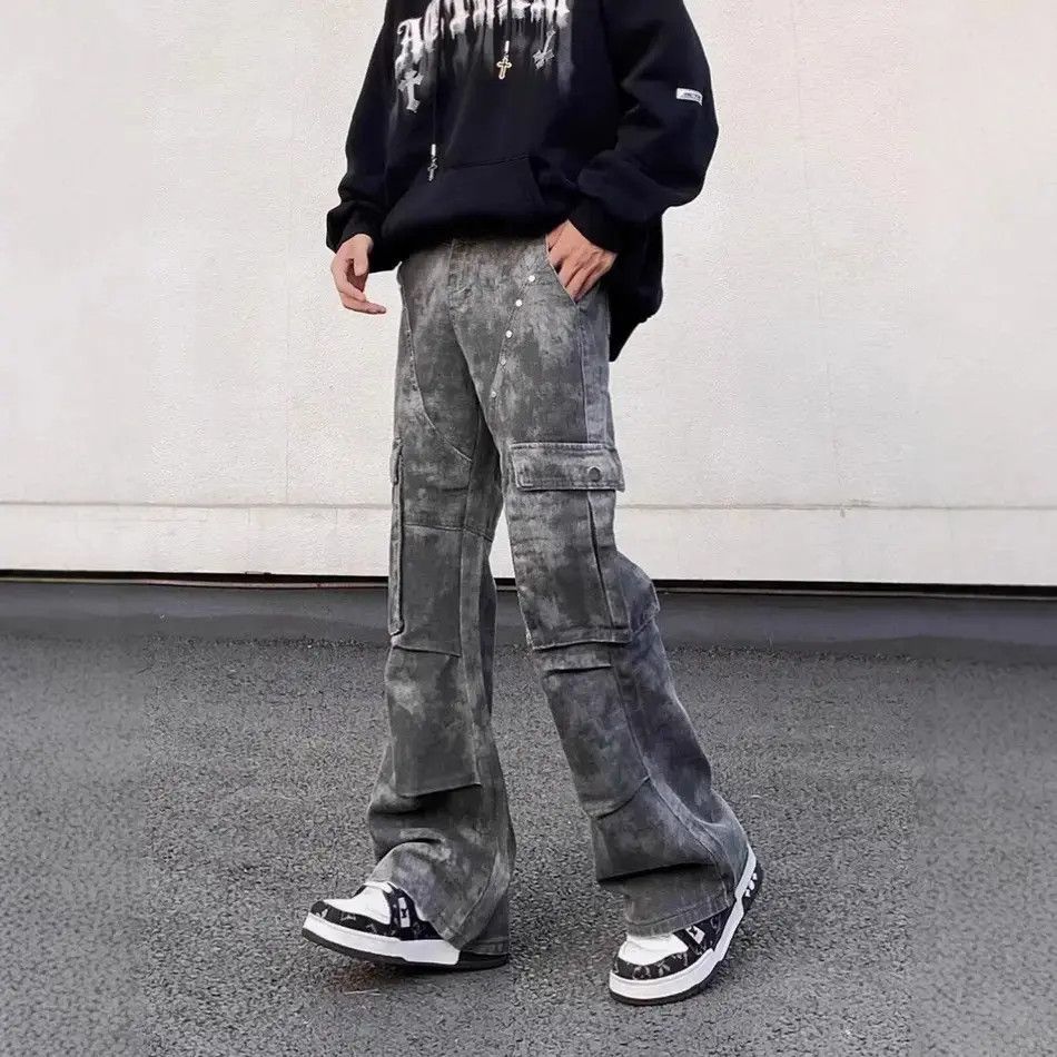 Japanese Brand Retro camouflage pocket micro flared jeans Size US 32 / EU 48 - 2 Thumbnail