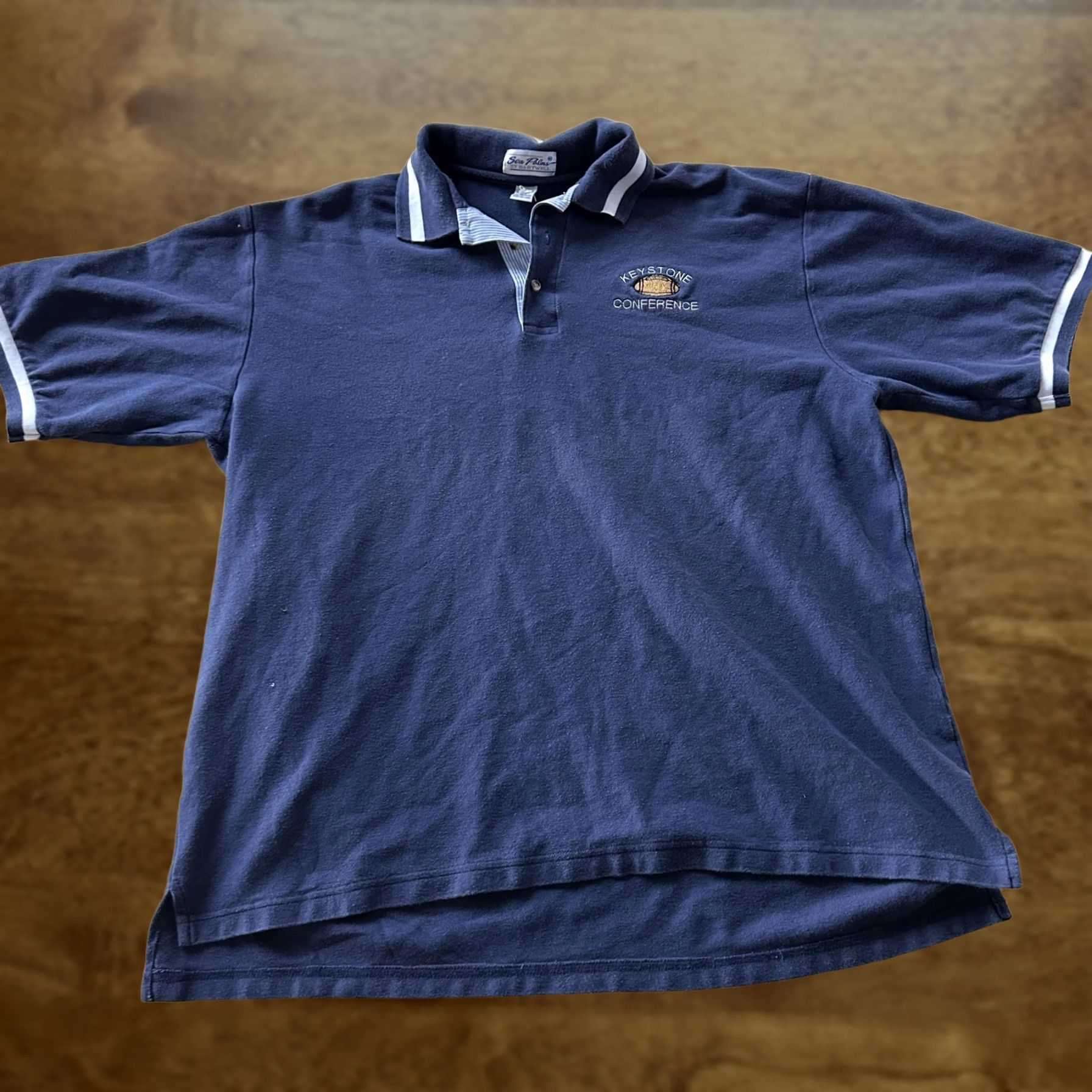 Vintage VINTAGE Sea Palms Polo Shirt Mens 2XL Blue Keystone Conference WPIAL Football Shirt Mens 2XL Blue Size US XXL / EU 58 / 5 - 1 Thumbnail