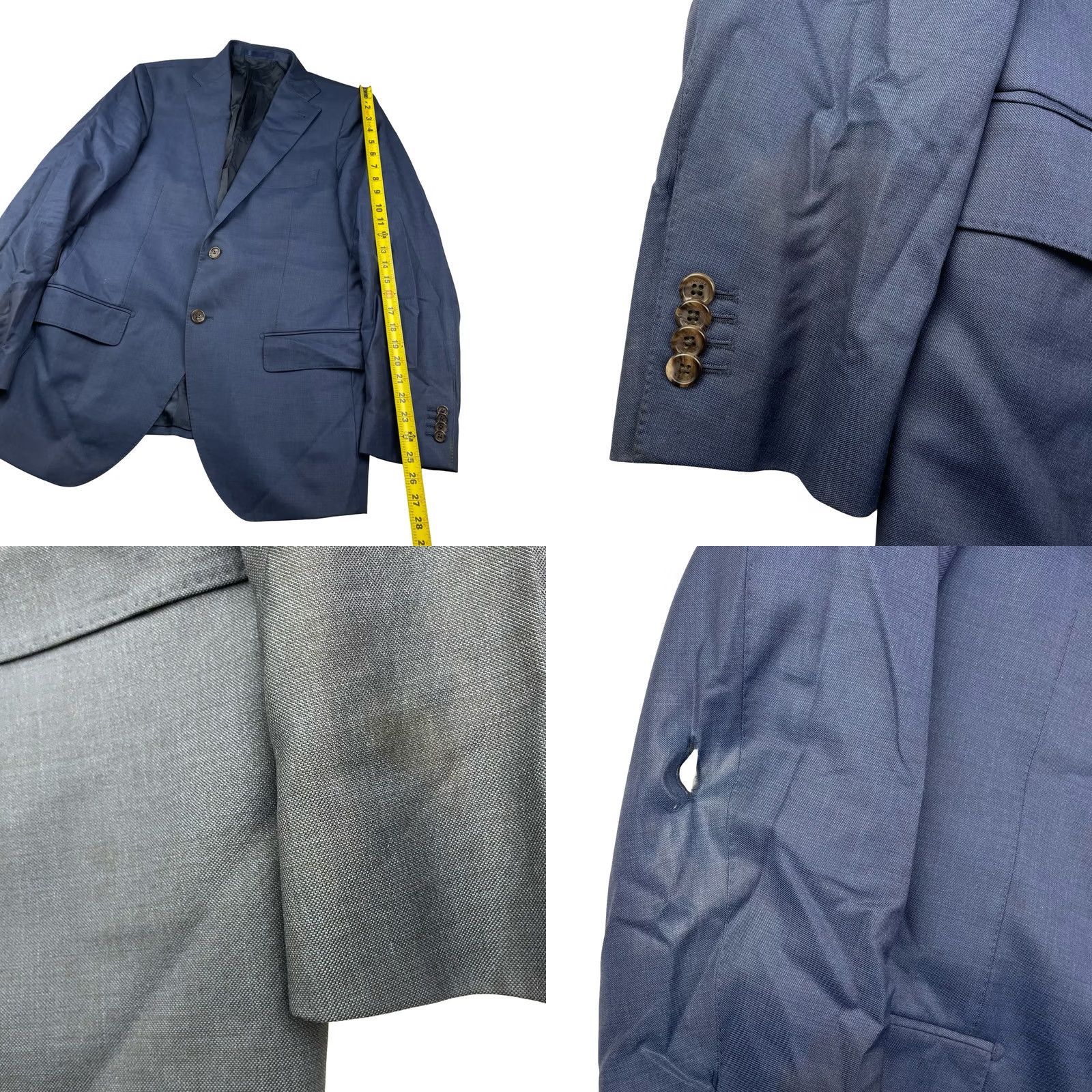 Proper Cloth Proper Cloth Men's Blazer Navy Blue Slim Fit 2-Button 40R Wool Size 40R - 9 Thumbnail