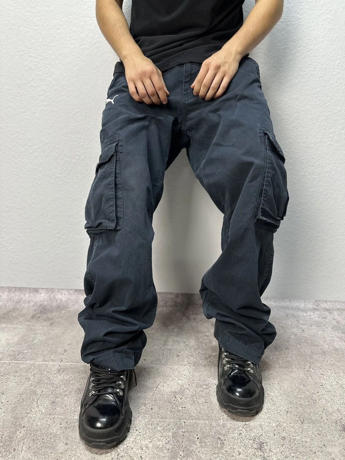 Puma × Vintage Vintage pants Puma cargo baggy streetstyle faded sk8 y2k Size US 32 / EU 48 - 4 Thumbnail