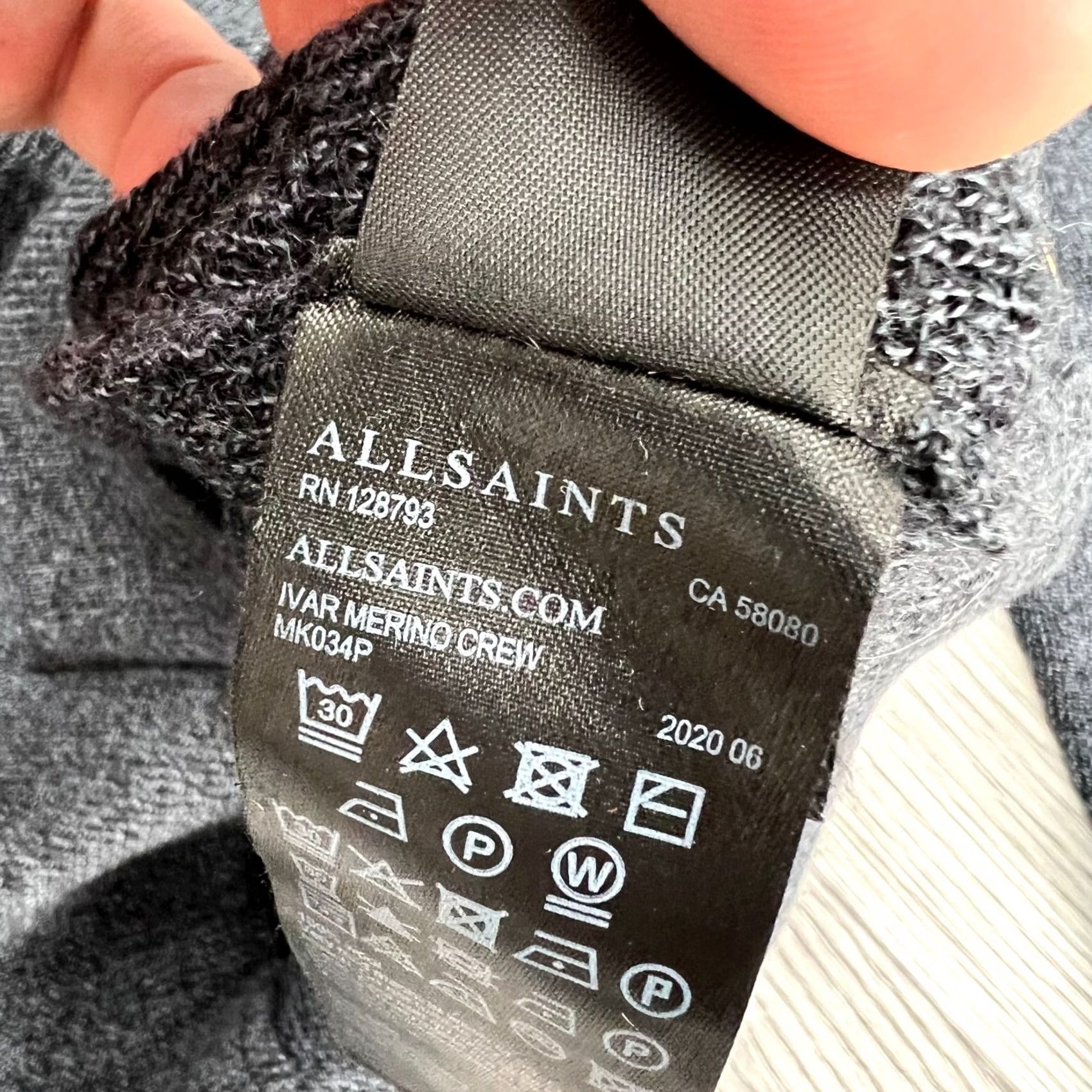 Allsaints AllSaints Ivar Merino Crew Jumper Sweater Pullover Men S Gray Size S Size US S / EU 44-46 / 1 - 5 Thumbnail