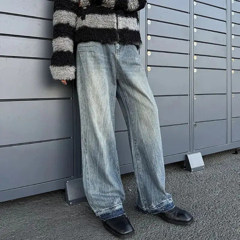 Japanese Brand Retro loose straight leg casual jeans Size US 32 / EU 48 - 2 Thumbnail
