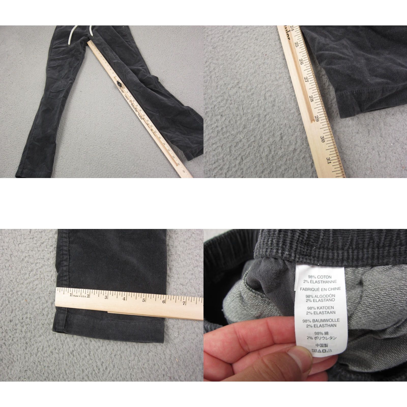 Vuori Vuori Pants Mens Small Black Corduroy Jogger Casual Cotton Size US 29 - 9 Thumbnail