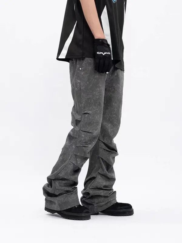 VIBE Vintage washed gray pleated micro-flare jeans Size US 32 / EU 48 - 2 Thumbnail