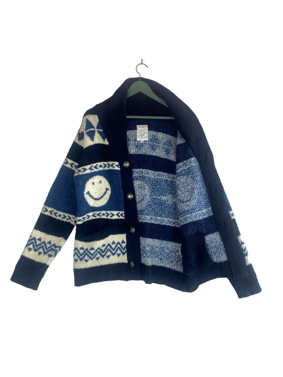 Japanese Brand Power To The People knit cardigan native jacket smiley logo Size US M / EU 48-50 / 2 - 2 Thumbnail