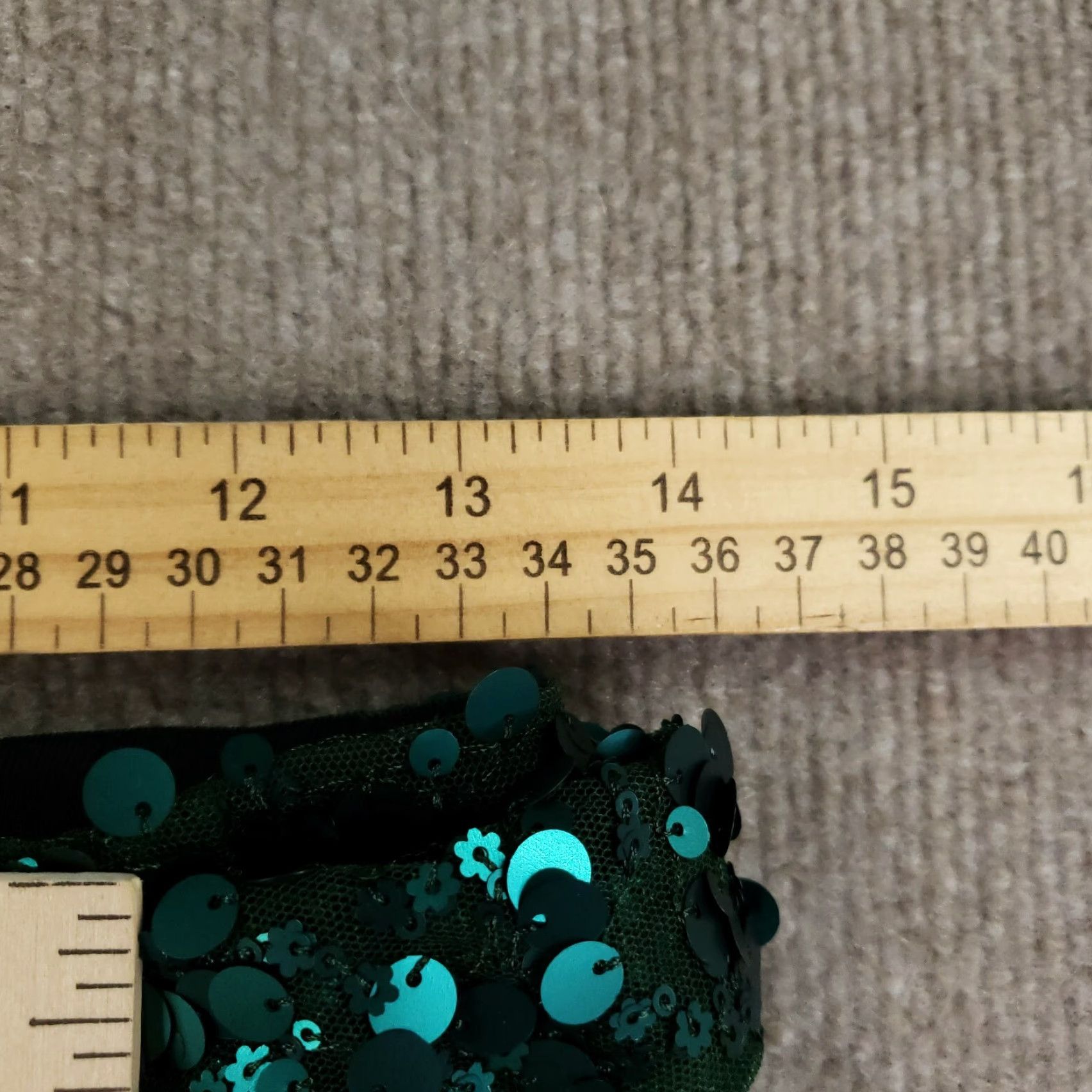 Scotch & Soda VINTAGE Scotch & Soda Skirt Women Small Green Sequin A-Line Knee Length Belted Casual Shimmer Size 28" / US 6 / IT 42 - 3 Thumbnail