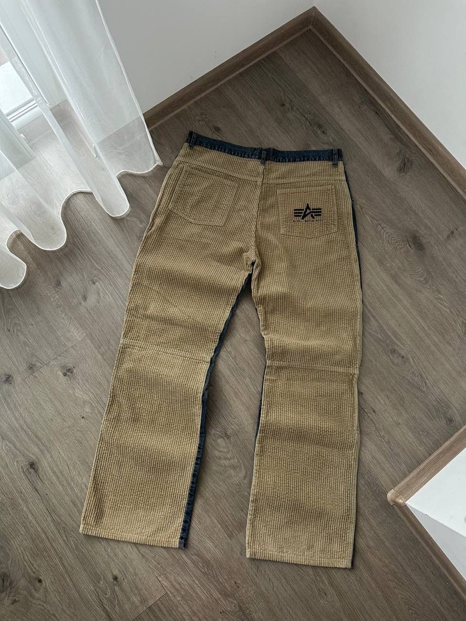 Alpha Industries × Vintage Vintage Alpha Industries Velvet Denim Baggy Big Logo Pants Size US 34 / EU 50 - 3 Thumbnail