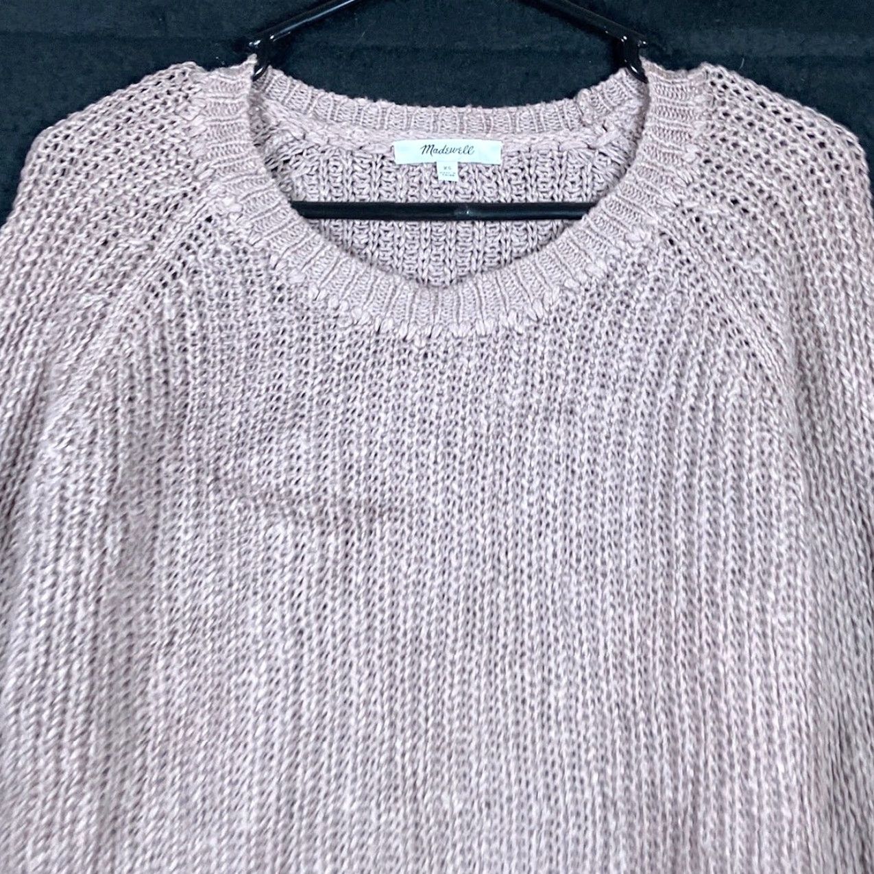 Madewell Madewell Womens Sweater Brown Crew Neck Pullover Open Knit Linen Blend XS Women Knit Pullover Crew Neck Casual Winter Fall Spring Cable-Knit Apparel Size XS / US 0-2 / IT 36-38 - 2 Thumbnail