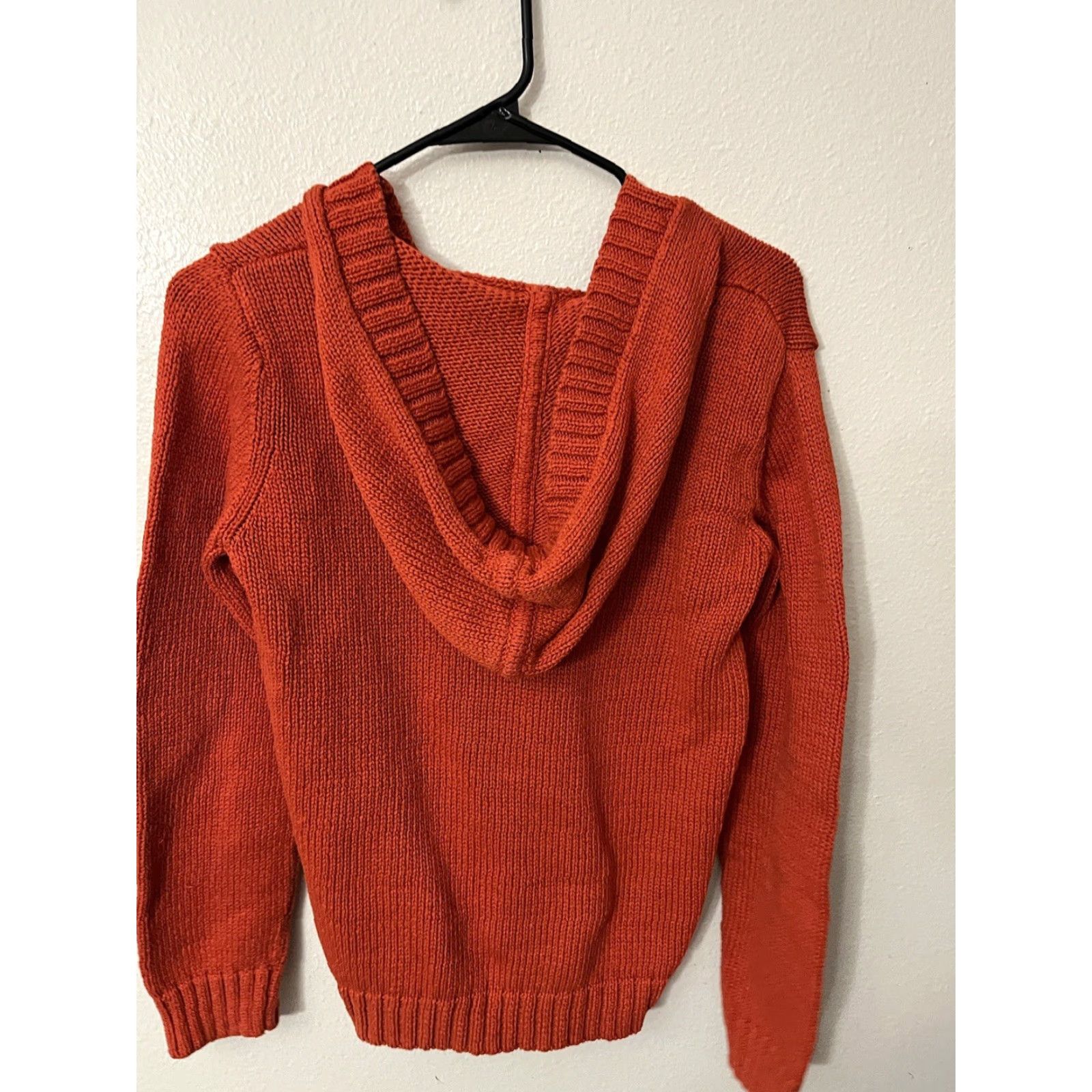 Talbots Talbots Women's Sweater Pullover Hoodie Orange M Cotton Knit V-Neck Bohemian Classic Size M / US 6-8 / IT 42-44 - 2 Thumbnail