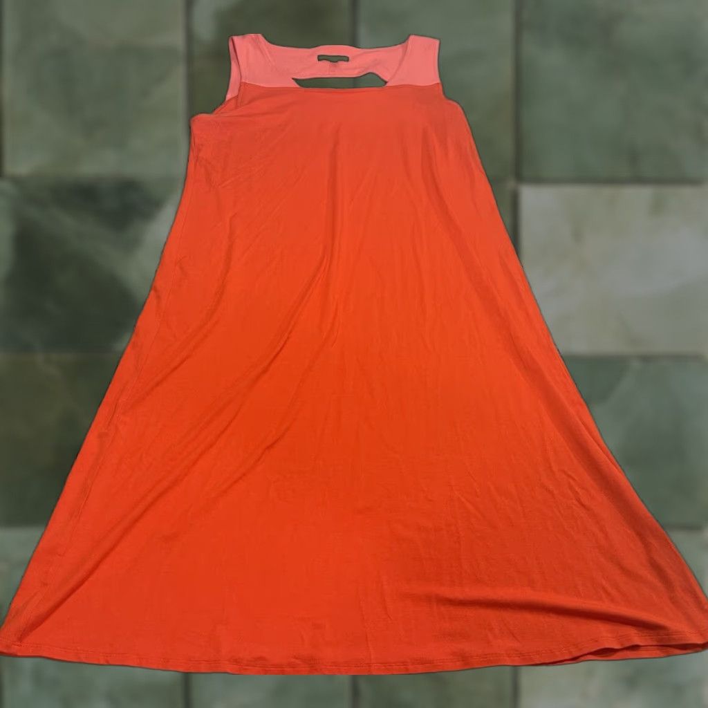 Eileen Fisher EILEEN FISHER Dress Colorblock Cutout Jersey Peony Pink Sz S Size S / US 4 / IT 40 - 1 Thumbnail