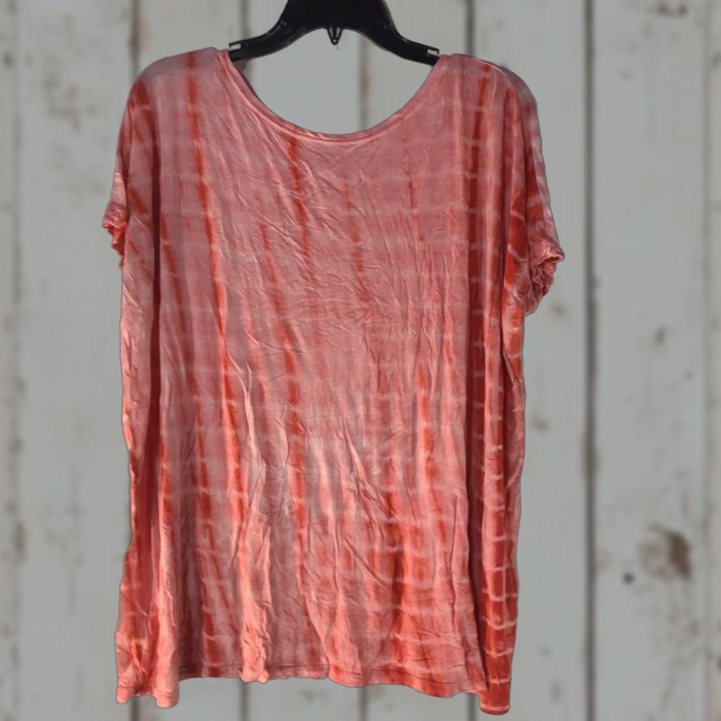 Vintage VINTAGE Piko 1988 Women's Blouse XL Bamboo Tie Dye Scoop Neck Short Sleeve Casual Top Red Pink White Size XL / US 12-14 / IT 48-50 - 1 Thumbnail