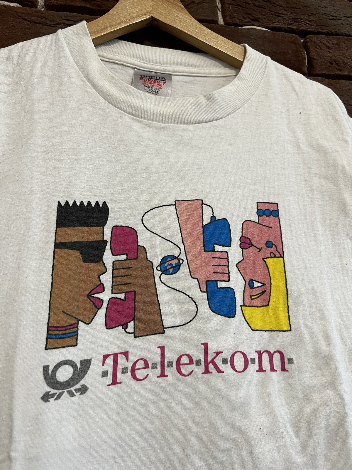 Band Tees × Vintage Vintage 90s Telekom Anti Racism Tee Art Movie Anitfa Oneita Size US L / EU 52-54 / 3 - 2 Thumbnail